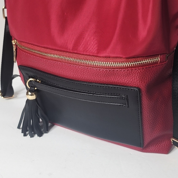 A R New York Women's Red Nylon Backpack - Picture 4 of 10